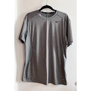 Nike Pro-Combat Dri-FIT Fitted Grey Short-Sleeve Tee Men’s L